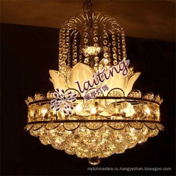 Гучжэнь Е12/Е14 элегантный малый золотой светодиодный кристалл кулон люстра свет для домашнего гостиной